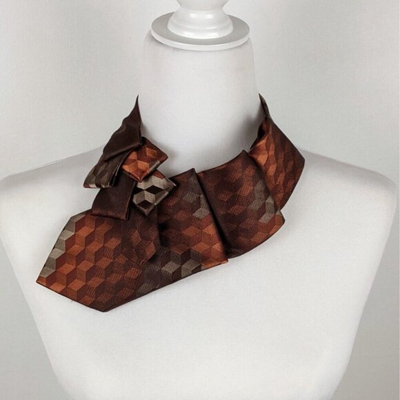 Ogsplosh Brown And Copper Ascot Scarf - Contemporary Scarf - NEW - Picture 4 of 8